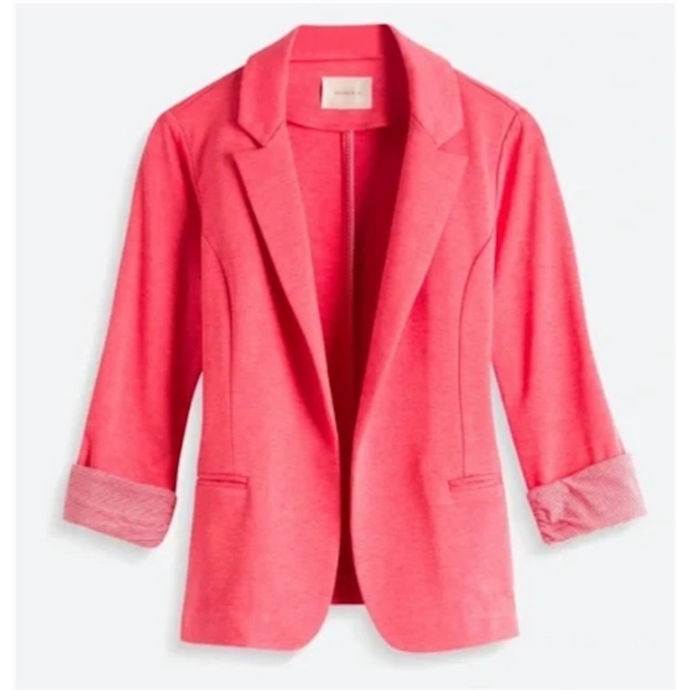 NWT Skies are Blue M Asa Knit Blazer Jacket Coral 130739